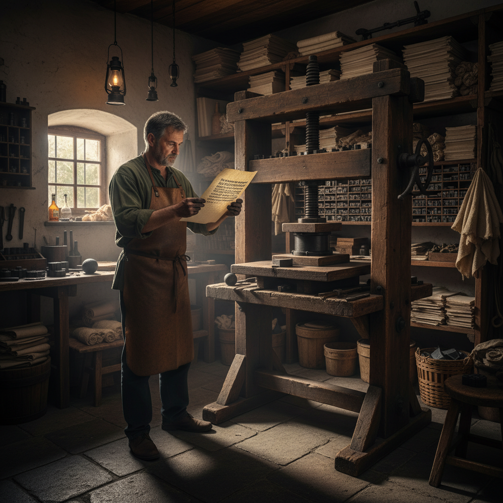 Tiskarna nekoč - ilustrativna slika