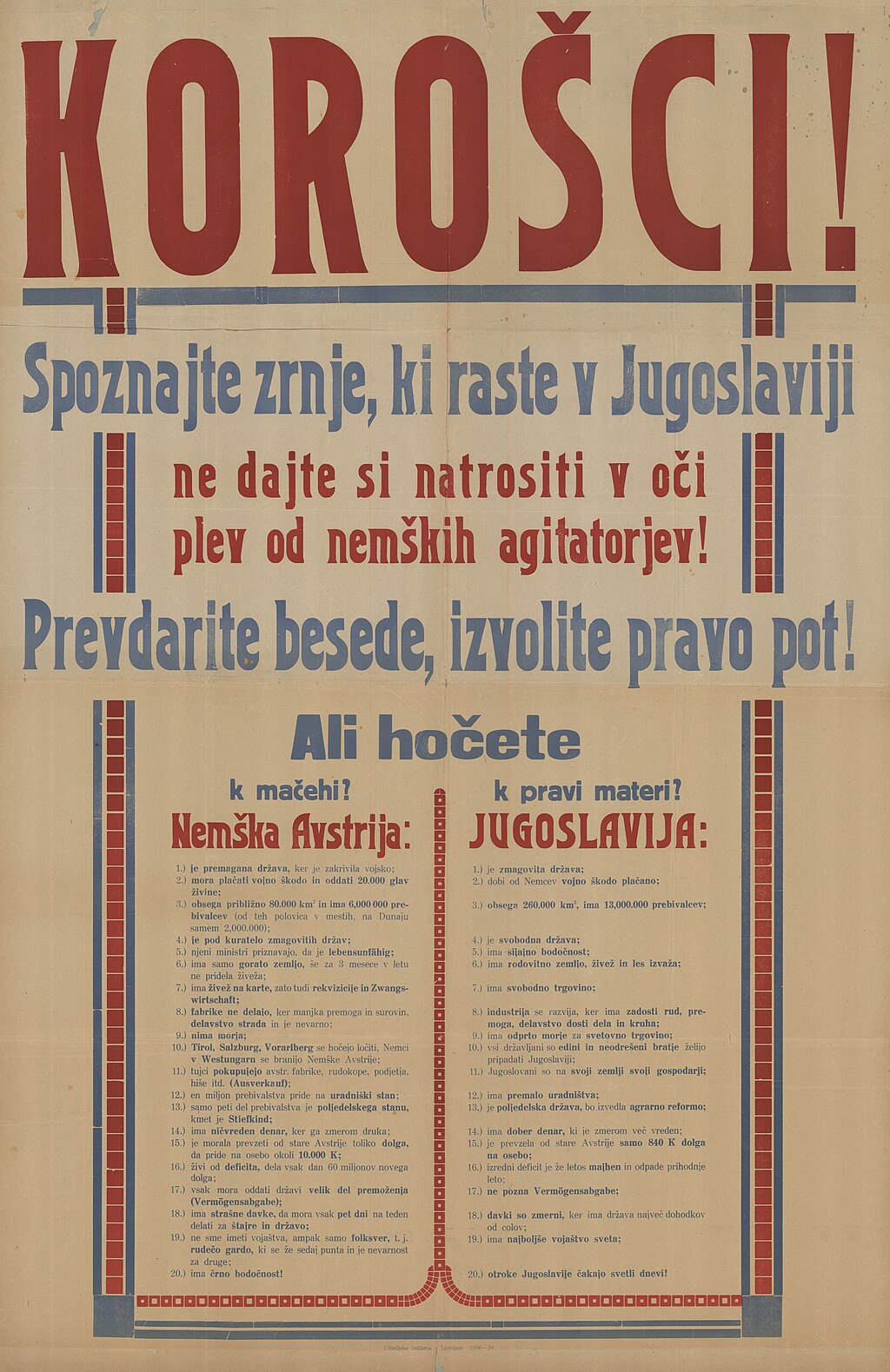 Plakat ob plebiscitu - Foto: Wikimedia