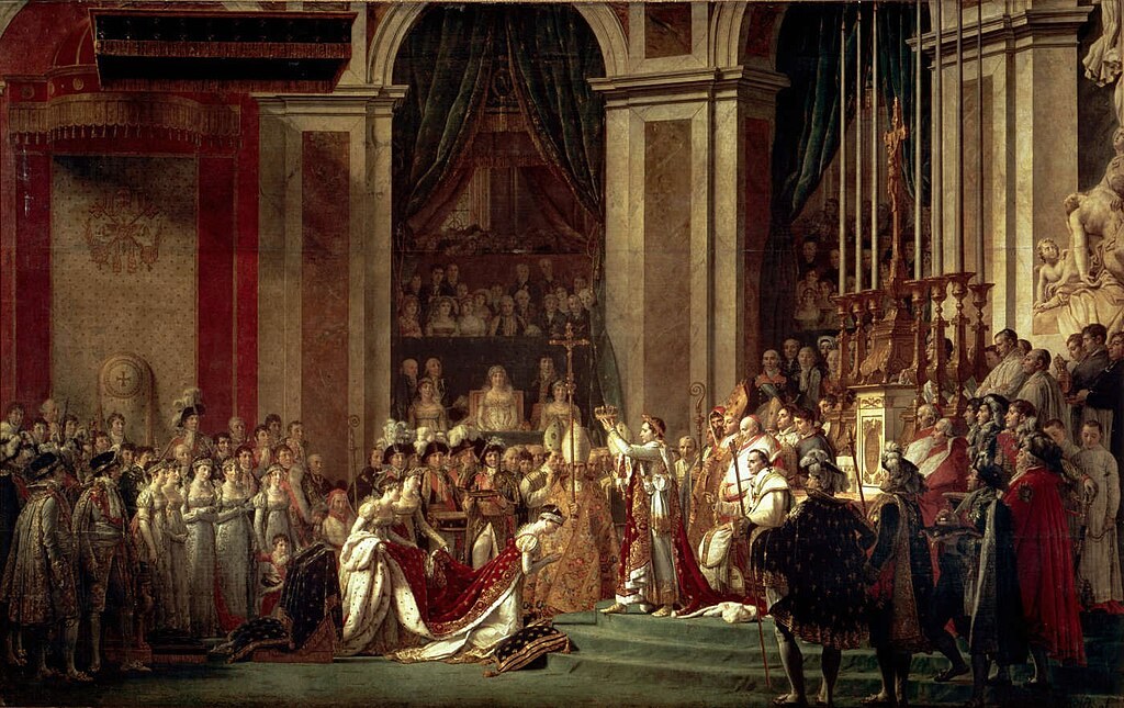 Napoleonovo kronanje v katedrali Notre-Dame - Foto: Jacques-Louis David / Georges Rouget Wikimedia / Javna domena