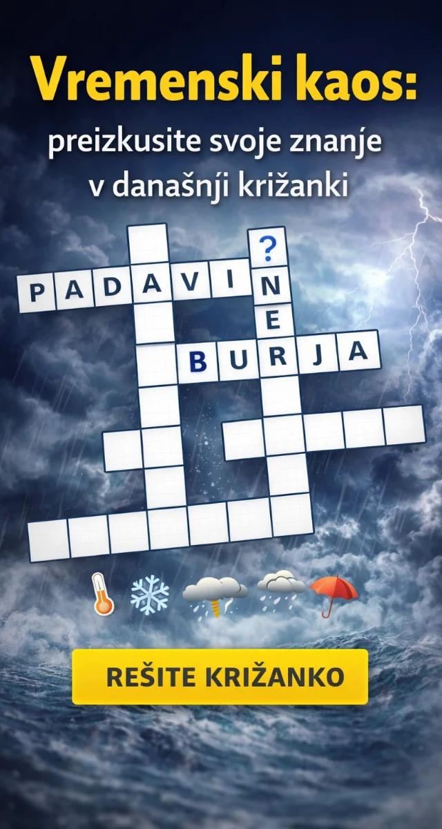 SPLETNA KRIŽANKA: Vremenski kaos: preizkusite svoje znanje v današnji križanki!