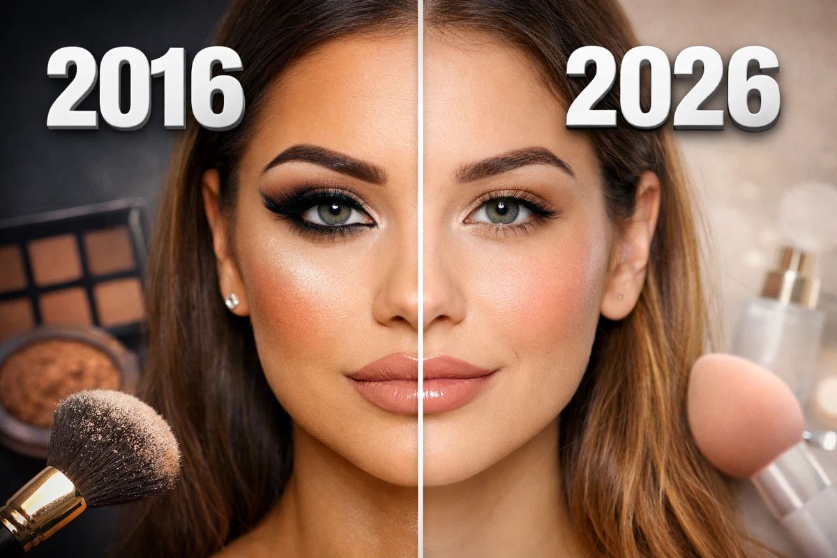 TikTok trend prikaz ličenja leta 2016 proti letu 2026
